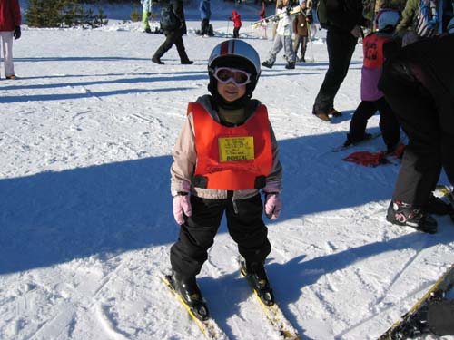 Emily took her ski lesson